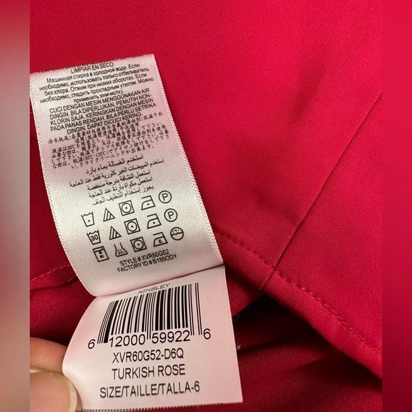 BCBGmaxazria Kinsley pink Turkish Rose asymmetrical mini dress. Size 6 - Picture 10 of 11